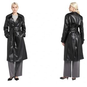 Rare BOA leather trench coat in black